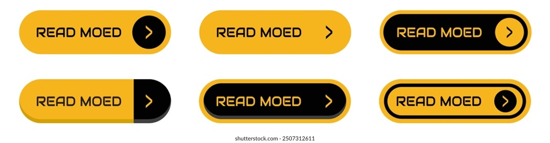 Read more buttons. Read more button for website design. Call for action buttons. Modern colorful buttons collection. Vector illustration.