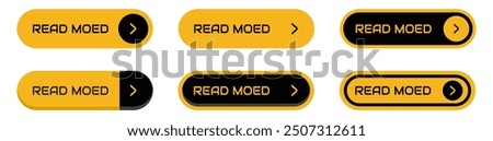 Read more buttons. Read more button for website design. Call for action buttons. Modern colorful buttons collection. Vector illustration.