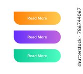 Read More colorful button set on white background. Flat gradient button collection. Vector web element