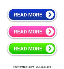 Read More CTA buttons: blue, pink and green.