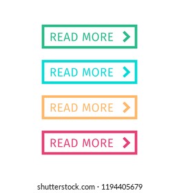 Read more line colorful set buttons. Vector illustration