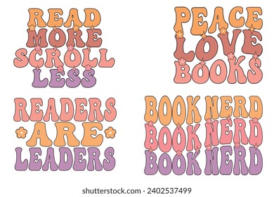 Leer Más Pergamino Menos, Libros de Amor por la Paz, Lectores Son Líderes, Librar diseños de camisetas ondeadas de nerd retro