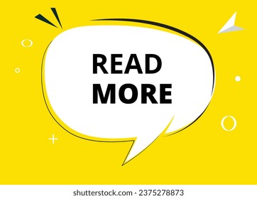 Read More speech bubble text. Hi There on bright color for Sticker, Banner and Poster. vector illustration.