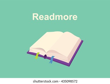 read more text sign poster with book and text on front vector graphic illustration