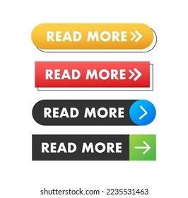 Read more web site button. Vector stock illustration.