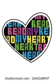 read my heart,t-shirt design fashion vector illustration