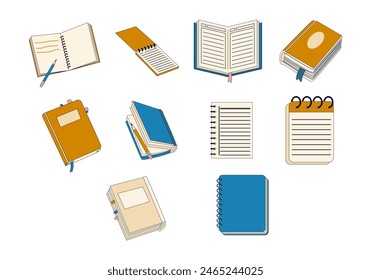 Read Notebook Illustration Element Set