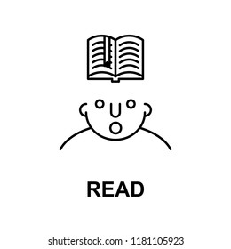 read on mind icon. Element of human mind icon for mobile concept and web apps. Thin line read on mind icon can be used for web and mobile