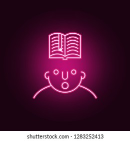read on mind icon. Elements of What is in your mind in neon style icons. Simple icon for websites, web design, mobile app, info graphics