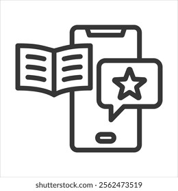 Read Online Review Outline Icon Vector Illustration