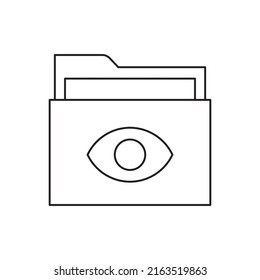 Read only folder, folder with an eye icon line style icon, style isolated on white background