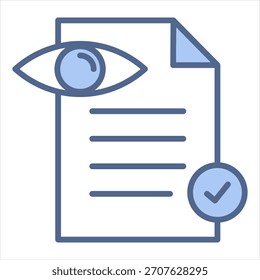 Ilustración vectorial de icono azul de papel de solo lectura