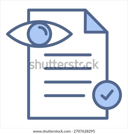 Read Only Paper Blue Icon Vector Illustration