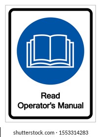 Read Operator's Manual Symbol Sign,Vector Illustration, Isolated On White Background Label. EPS10 