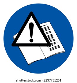 Leer el símbolo manual del operador,Ilustración vectorial, aislado en la etiqueta de fondo blanco. EPS10