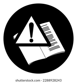 Leer el símbolo manual del operador,Ilustración vectorial, aislado en la etiqueta de fondo blanco. EPS10