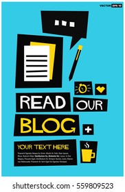 Read Our Blog (Flat Style Vector Illustration Post Design) with Text Box Template