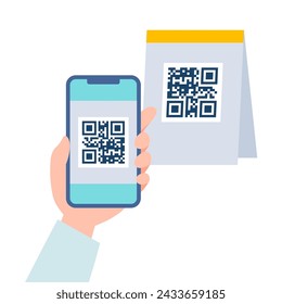 Read the QR code with smartphone. Vector illustration that is easy to edit.