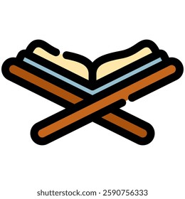 read quran icon in flat outline style