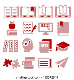 read, reading, book icon set