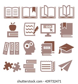 read, reading, book icon set
