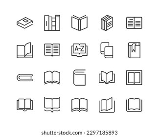 read set vector line icons. Thin line design elements. Collection of editable stroke icons