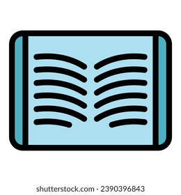 Read study icon outline vector. Digital book. Online library color flat