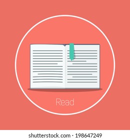 Read : Vector book icon flat design