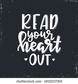 Leer su corazón fuera de la letra vectorial, cita motivadora