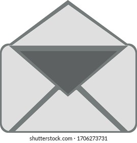 readable letter symbol to indicate a read letter or message application icon