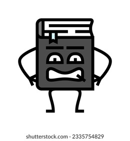 reader book character color icon vector. reader book character sign. isolated symbol illustration