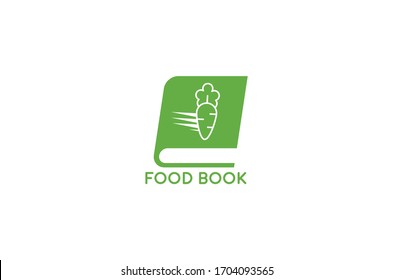 Reader Cafe food book Logo Template. vegetable concept reading. Vector logo illustration
