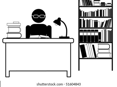 reader icon, vector illustration