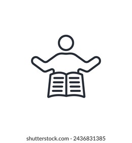 reader icon. vector.Editable stroke.linear style sign for use web design,logo.Symbol illustration.
