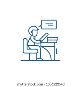 Reader line icon concept. Reader flat  vector symbol, sign, outline illustration.