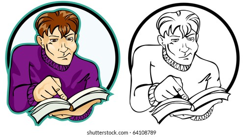 Reader Man with the book in hands