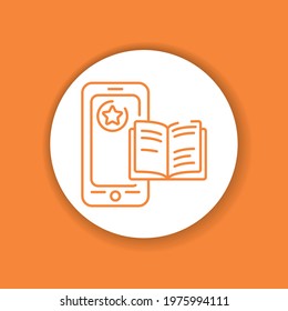 Reader mobile application in smartphone color glyph icon. Pictogram for web page, mobile app, promo. UI UX GUI design element.