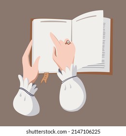 reader reading a book hand library