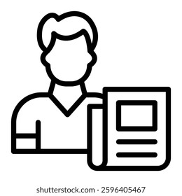 Reader Vector Line Icon Design