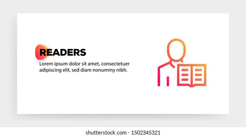 READERS AND ILLUSTRATION ICON CONCEPT