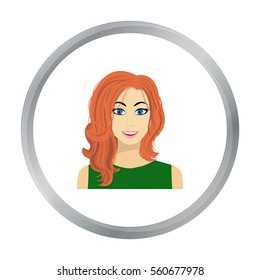 Readhead woman icon in flat style isolated on white background. Woman symbol stock vector illustration.