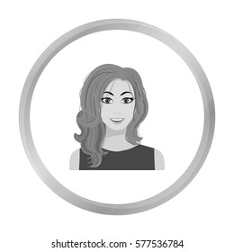 Readhead woman icon in monochrome style isolated on white background. Woman symbol stock vector illustration.