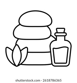 A readily available icon of spa stones, flat design vector