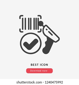 Reading barcode icon vector. Reading barcode symbol. Linear style sign for mobile concept and web design. Reading barcode and bar code symbol logo illustration. vector graphics - Vector.