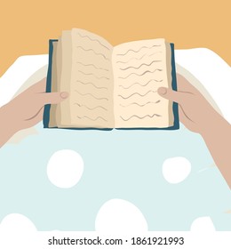 reading in the bathroom, vector illustration