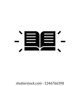 Reading black icon, vector sign on isolated background. Reading concept symbol, illustration 