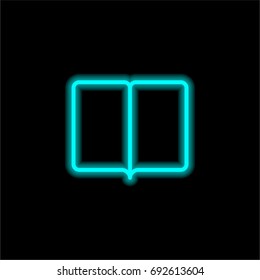 Reading blue glowing neon ui ux icon. Glowing sign logo vector