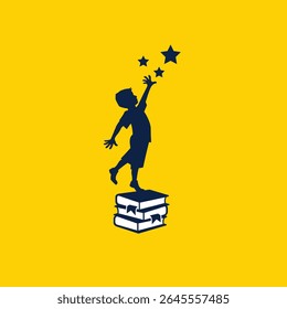 reading a book abstract logo modern style