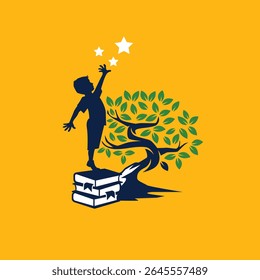 reading a book abstract logo modern style