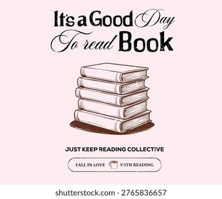 Reading book artwork for apparel, sticker, batch, background, poster and others.